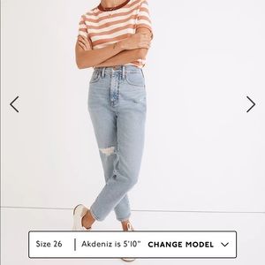 Madewell Mom jean size 26